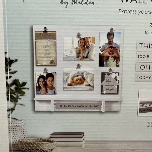 Spin Quotes 6 Clip Wall Collage Picture Frame 16.5"x15"x2.5" Holds 6 Picture NEW - Picture 13 of 13